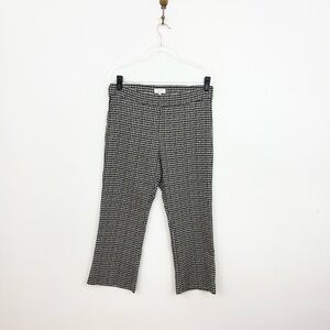 Avenue Montaigne Leo Houndstooth Cropped Flare Pants Stretch Career Trouser